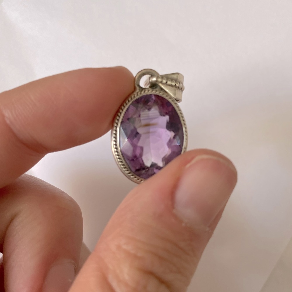 Amethyst Necklace in sterling silver amethyst & citrine